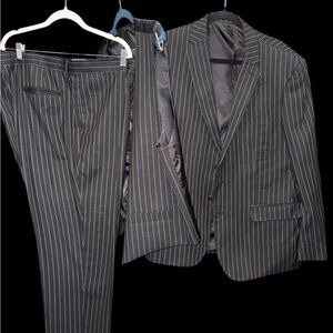 Classic Black Pinstripe Men's Suit